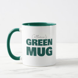Moeie groene mok met aangepaste naam in script let