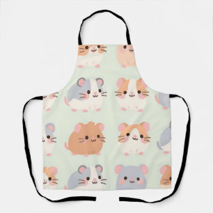 Moeie hamstergezichtjes Kawaii Pastel Patroon Schort
