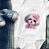 Moeie Havanese Puppy Aquarel eigen naam Romper