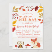 Moeie herfstpret bosdieren kinderverjaardag kaart (Voorkant)