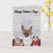 Moeie Hond Aanpasbare Vaderdag Kaart (Gele Bloem)