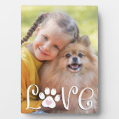 Moeie Hond LIEFDE Pootafdruk Foto Op Maat Fotoplaat (voorkant)