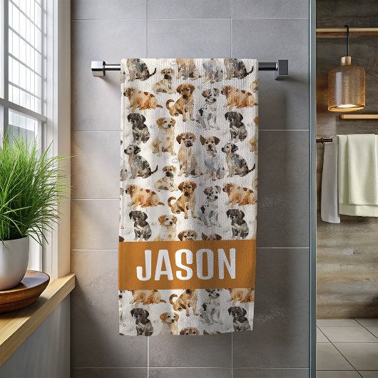 Moeie Honden in Waterverf Strandlaken