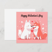 Moeie honden op Valentijnsdag plat kaart (Voorkant / Achterkant)