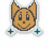 Moeie Honden Pixel Art | Kawaii 8-Bit Sticker (Voorkant)