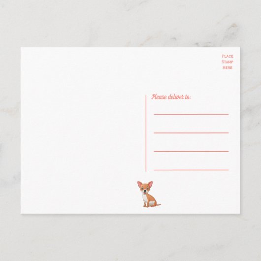 Moeie Hondenbaby Funny Tekenfilm Chihuahua Verjaar Briefkaart (Achterkant)