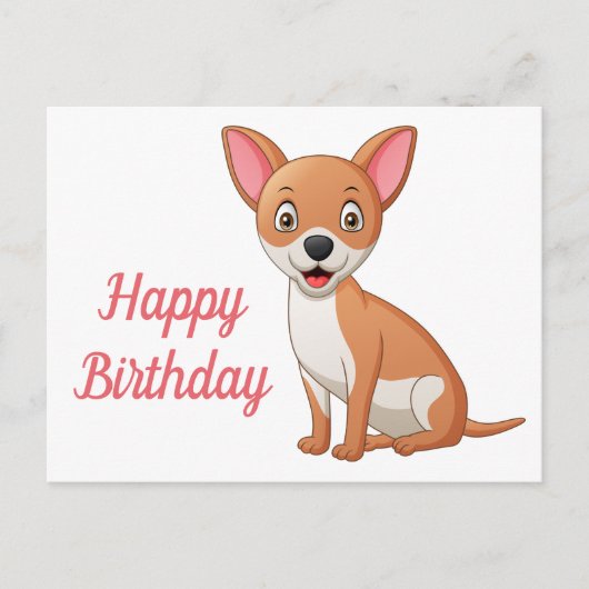 Moeie Hondenbaby Funny Tekenfilm Chihuahua Verjaar Briefkaart (Voorkant)