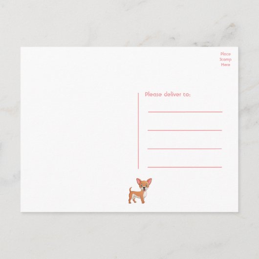 Moeie Hondenbaby Grappige Tekenfilm Chihuahua Verj Briefkaart (Achterkant)