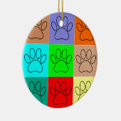 Moeie Hondenpootjes in Vierkanten Keramisch Ornament (Rechts)