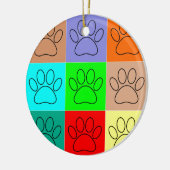 Moeie Hondenpootjes in Vierkanten Keramisch Ornament (Links)