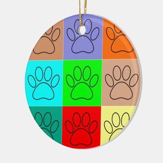 Moeie Hondenpootjes in Vierkanten Keramisch Ornament (Links)