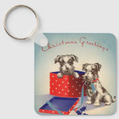 Moeie Hondjes, Ouderwetse Kerstgroeten Sleutelhanger (Voorkant)