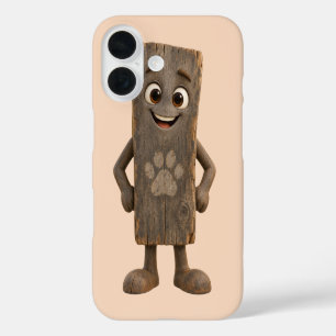 Moeie Houten Plank Karakter Pootafdruk Hoesje