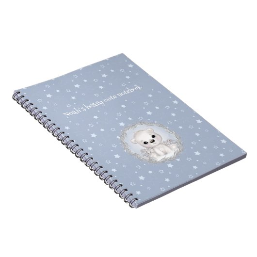 Moeie Ijsbeer Persoonlijke Winter Thema Notitieboe Notitieboek (Rechterzijde)