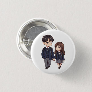 Moeie K-Drama schoolleerling stel knoopspeldje Ronde Button 3,2 Cm