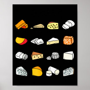 Moeie Kaassoorten Grappig Zuivel Eten Liefhebber Poster