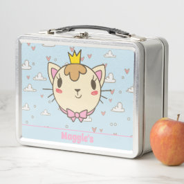 Moeie kat geborduurde lunchbox