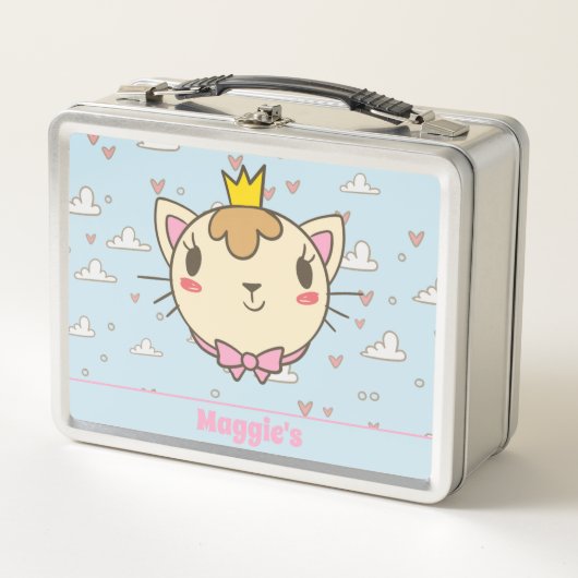 Moeie kat geborduurde lunchbox (Voorkant)