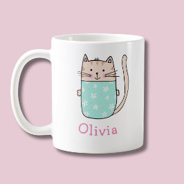 Moeie kat gepersonaliseerde naam koffiemok