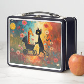 Moeie Kat Giraffe Metalen Lunchbox (In situ)