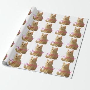 Moeie Kat "Ik Ben Gewoon Een Meisje" Aanpasbare Ci Cadeaupapier