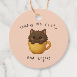 Moeie kat in beker cadeaukaartjes | Favorietendoos Bedankjes Labels
