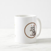 Moeie Kat "Koffietijd" Typografie Kunst Mok (Voorkant rechts)