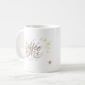 Moeie Kat "Koffietijd" Typografie Kunst Mok (Voorkant links)