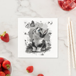Moeie Kat Miauw Papieren Servetten