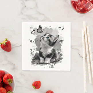 Moeie Kat Miauw Papieren Servetten