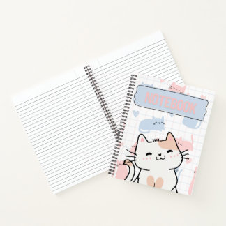 Moeie Kat Notitieboek – 50 Printbare Gelijnde Pagi
