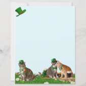 Moeie kat St. Patrick's Day briefpapier (Achterkant)