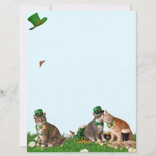Moeie kat St. Patrick's Day briefpapier (Voorkant)