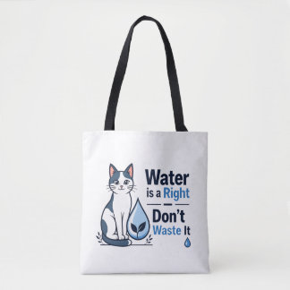 Moeie Kat Water Besparen Milieuvriendelijk Canvas Tote Bag