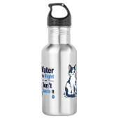 Moeie kat water besparen milieuvriendelijk waterfles (Achterkant)