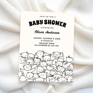 Moeie katten babyshower kaart
