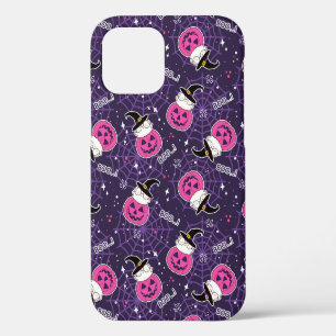 Moeie katten en pompoenen Halloween patroon iPhone 12 Hoesje