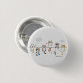 Moeie Katten Hangende Knoop Ronde Button 3,2 Cm (Voorkant /achterkant)