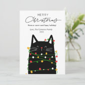 Moeie Katten Lichtjes Huisdier Liefhebber Kerst Pl Feestdagenkaart (Staand voorkant)