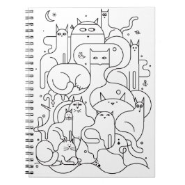 Moeie Katten Lijn Kunst Kleurboek Notitieboek