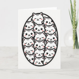 Moeie Katten Patroon Kunstkaart Kaart