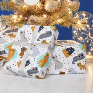 Moeie katten Patroon Verjaardag voor katten Cadeaupapier
