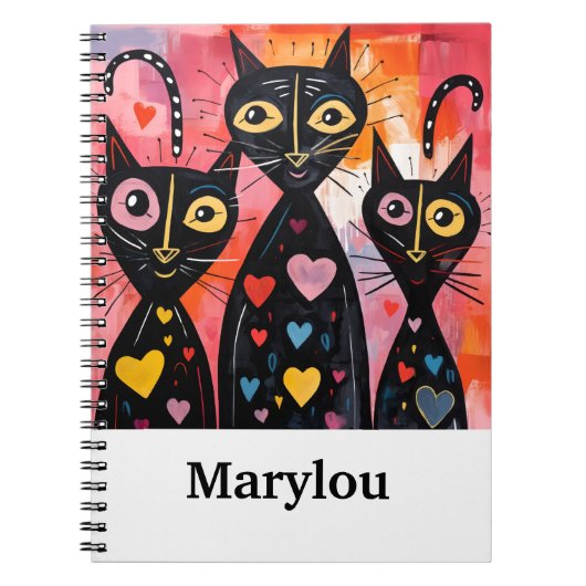 Moeie katten spiraal notebook notitieboek (Voorkant)