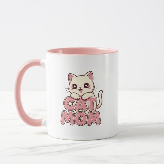 Moeie "Kattenmoeder" mok - Perfecte Kawaii Kitten (Links)