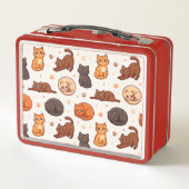 Moeie kattenpatroon Aangepaste monogram naam Kinde (Achterkant)