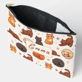 Moeie kattenpatroon Aangepaste monogram naam kinde Etui (Open)