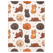 Moeie kattenpatroon Aangepaste monogram naam Kinde Klembord (Achterkant)