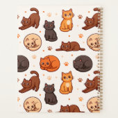 Moeie kattenpatroon Aangepaste monogram naam kinde Planner (Achterkant)