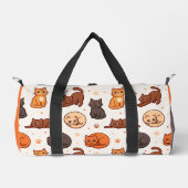 Moeie kattenpatroon Aangepaste monogram naam Kinde Plunjezak (Voorkant)