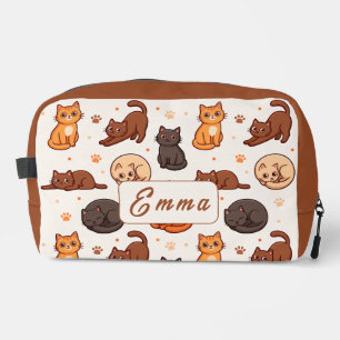 Moeie kattenpatroon Aangepaste monogram naam kinde Toilettasje